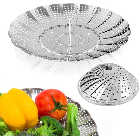 Panier Vapeur - Acier Inoxydable 18/10 - Pliable Extensible 15,5 à 26,7 cm - Pour Casseroles de 15,5 à 26,7 cm - 1 Pièce (1/5)