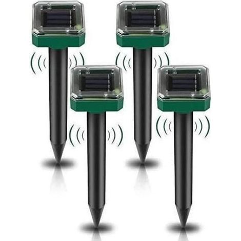 Lot de 4 Répulsifs Solaires à Ultrasons, Répulsif Anti-Taupes Solaire Souris Repeller Exterieur pour Jardins Taupes Campagnols (1/4)