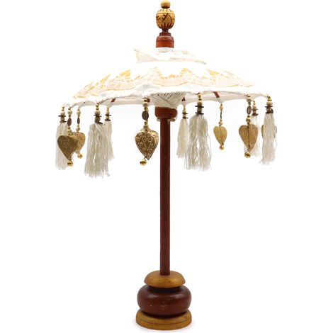 Bali Home Decor Parasol - Toile - Décor Doré - 40cm- Vendu par 1 (1/4)