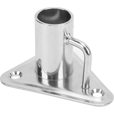 Support de mât de drapeau à 90 degrés, douille de poteau de 1 pouce en acier inoxydable 316, base triangulaire avec contrefort pour navires et yachts (1/5)