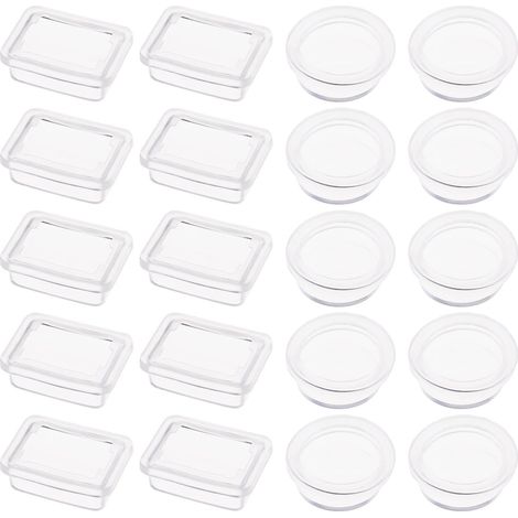 20 Stück weiche, wasserdichte Silikon-Schutzkappen für runde und quadratische Wippschalter, transparent, passend für Boots-Wippschalterzubehör (1/5)