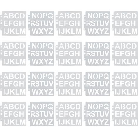 20 Pièces Pochoir Lettres Creuses pour Art Pointillé, Gabarit Dessin et Outil Accessoire Peinture (1/5)
