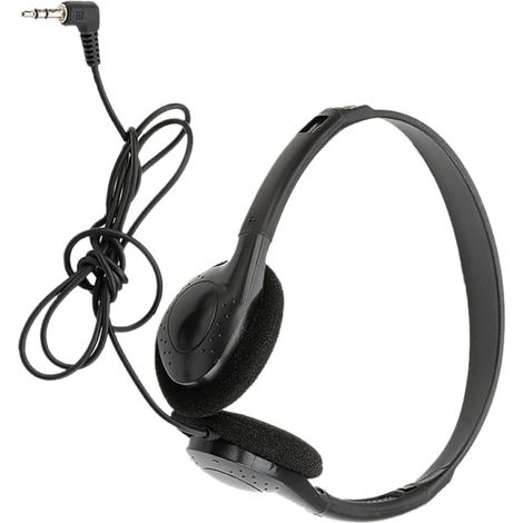 Casque Audio Circum-aural Noir avec Son Stéréo et Haute Stabilité en Plastique, Écouteurs Filaire Jack pour Ordinateur et Tablette PC (1/5)