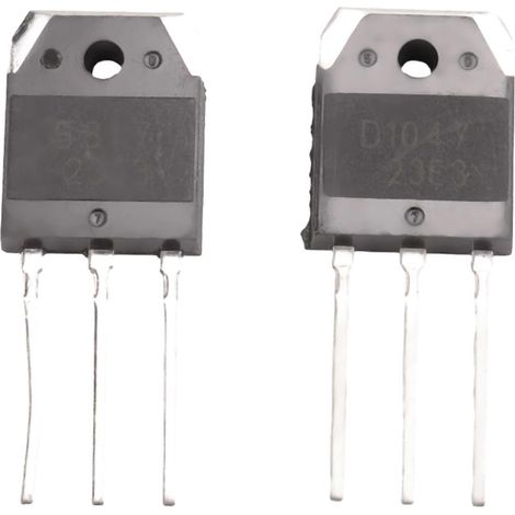 Transistor en silicium 2 - D 1047 + B 817, 200 V, 12 A (1/5)