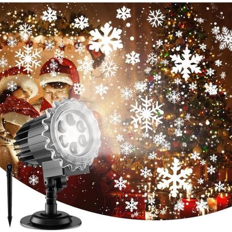 LED-Scheinwerfer - Schneeflocken-Design - Wasserdicht IP65 - 180° verstellbarer Winkel - Ideal für Weihnachten und Feiern