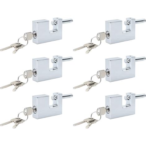 Candado 6 pcs Plateado Acero vidaXL