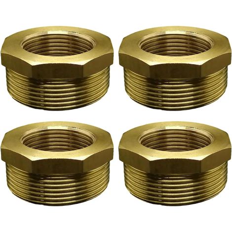 Lot de 4 Réducteurs Laiton Hexagonal Mâle vers Femelle Raccord Visser pour Plomberie, Chauffage, Eau et Gaz - Adaptateur Fileté Anti-Corrosion (1/5)
