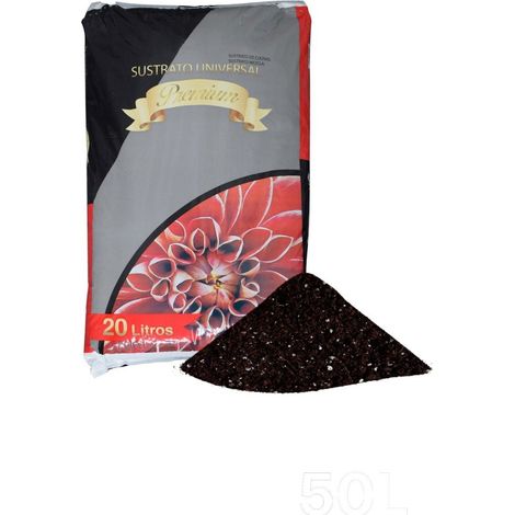 JARDIN202 - Sustrato Universal Premium con fibras de coco, turbas, sustrato vegetal, perlita y enriquecido ideal para Todo tipo de Plantas 1 saco de 20 Litros -