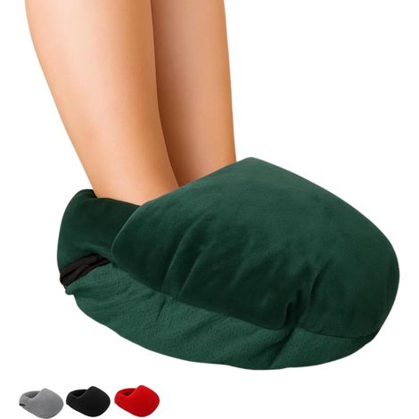 Scaldino per piedi elettrico da 500W con rivestimento in pile e fondo antiscivolo - Verde (1/5)