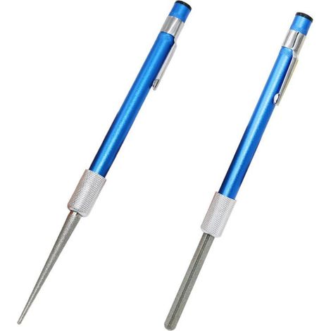 Lntyq Schleifstift, 2 Stück tragbare Diamant-Schleifmesser werden für gezackte Messer und Meißelmesser verwendet, der Diamant-Schleifstab verwendet einziehbares Design für einfaches Tragen (1/5)