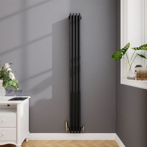 Biubiubath Traditional Cast Iron Style Radiator Vertical 4 Column Anthracite 1800x200mm