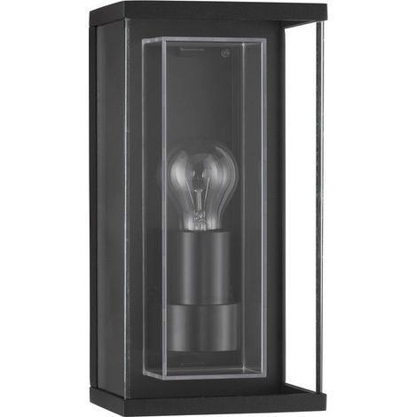 Merano Bancroft Lanterne Murale d'Extérieur Aluminium Anthracite, Verre Clair LED E27 IP65