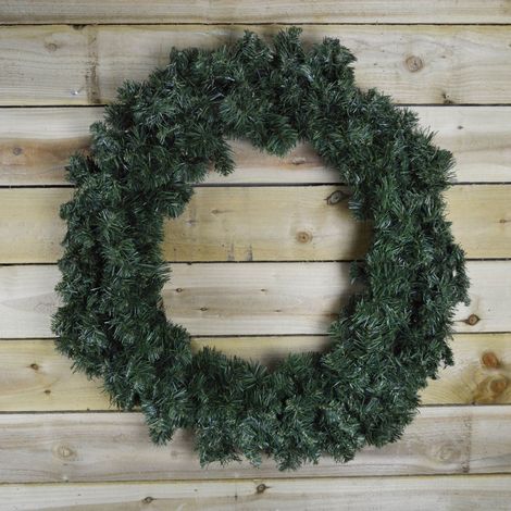 90cm Diameter Plain Green Luxury Imperial Pine Christmas Door Wreath (1/4)