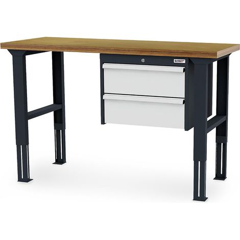 WS24 Arbeitstisch höhenverstellbar Schubladen: 2 x 200 B x T x H 1.500 x 600 x 760-1060 mm - WS24-100408