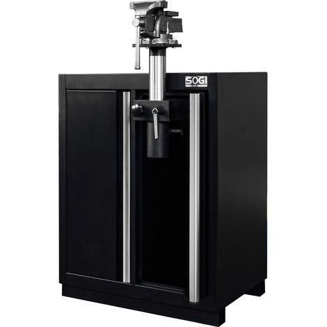Armadietto con morsa SOGI ARR-M-MORSA per arredo officina - braccio estraibile - porta a scomparsa - 680x460x865 mm (1/3)