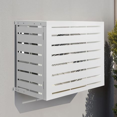 Cubierta metálica blanca de aire acondicionado para unidad exterior 95 x 48 x 80 cm