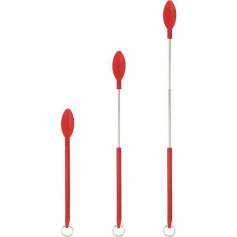 Spatule En Silicone - Rétractable Mini - Résistante À La Chaleur - Poignée Réglable - Pour Bocaux Bouteilles Et Cosmétiques - 1 Pièce (1/5)