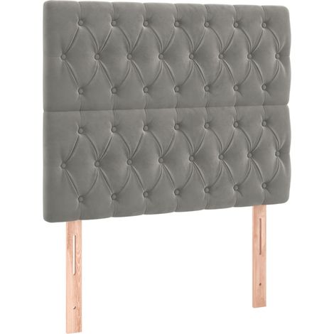 Maison Exclusive - Cabecero de cama gris claro 90x7x118/128 cm Te