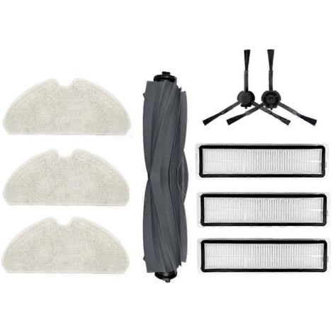 pi��ces de rechange pour aspirateur robot Xiaomi Dreame D10S / D10S Pro : brosse principale, filtre et chiffon de nettoyage.