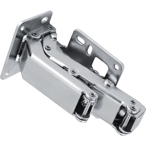 Charnière hydraulique 170° pour porte de meuble, fermeture douce et lente, adaptée aux panneaux épais, paire de 2, finition nickel, usage cuisine et salon (1/5)