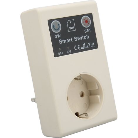 Intelligente Steckdose mit Mobiltelefonwahlfunktion, SMS-Versandfunktion, Fernbedienung, Temperaturregelung, Kabel, Geräteanschluss, Netzschalter, EU-Stecker 110–250 V (1/5)