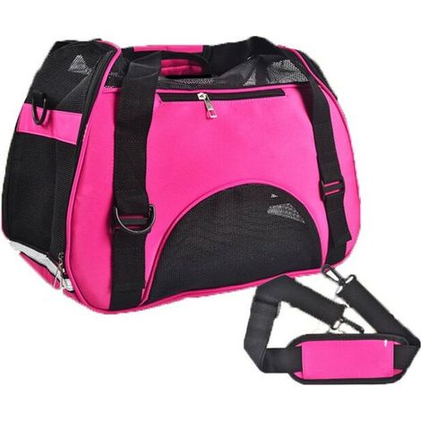 Sacoche en nylon pour Animaux Rose Rouge 43x20x29 cm Sac pour animaux de compagnie pour chats et chiens (1/4)