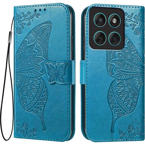 Funda tipo libro para Motorola Moto G86 5G, mariposa, azul (1/5)