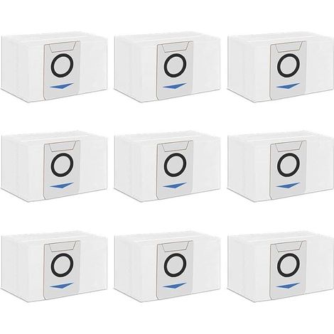 Lot de 9 sacs à poussière jetables de rechange compatibles avec les aspirateurs Ecovacs Deebot X1 Plus, X1 Omni, robot. (1/5)