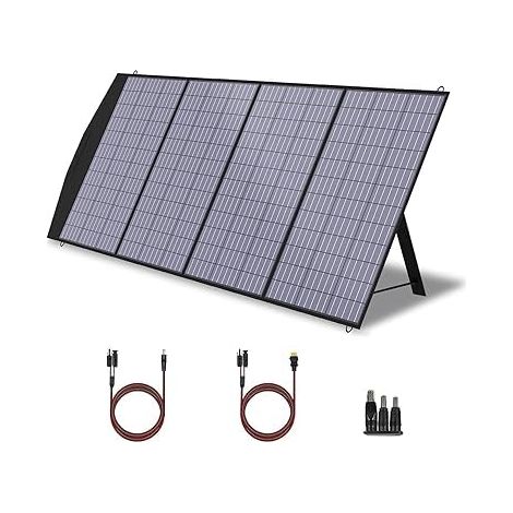 Allpowers – Panneau solaire pliable 200W – Chargeur solaire portable avec sortie MC-4 – Efficacité 22% – Nylon étanche IP66 pour camping et secours (1/5)
