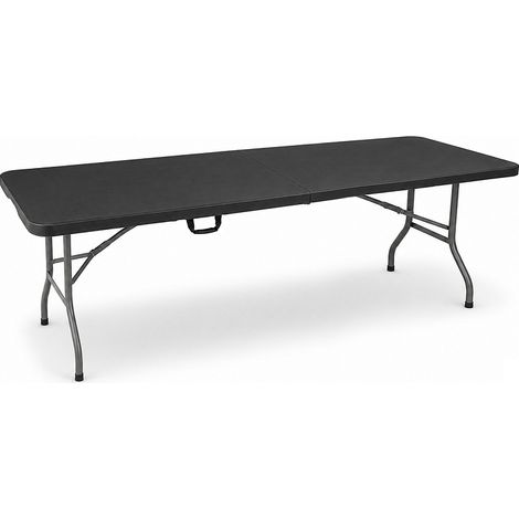 Aga Tavolo da giardino pieghevole 240x74x74 cm Nero