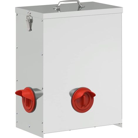 Comedero para pollos Plateado 32,5 x 20,5 x 43 cm vidaXL