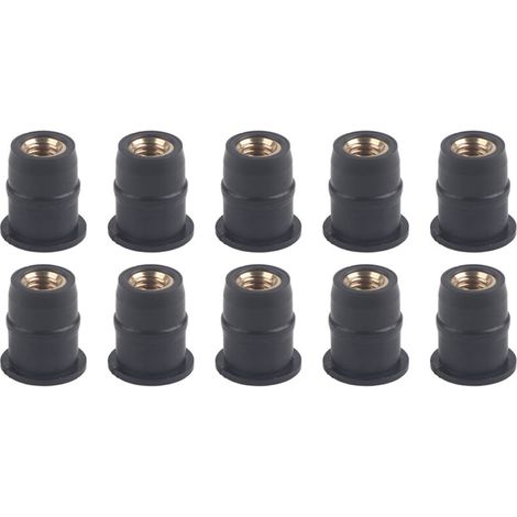 10 Stück M5 5 mm/0,2 Zoll metrische Gummi-Spreizmuttern für Motorrad-Windschutzscheiben - Crezuo