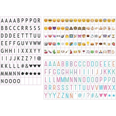 Lettres Nombres Symboles et Emojis Signe Noir Coloré Lettres nombres Emoji Signe pour A4 Lightbox Boîte Lumineuse DIY Panneaux de Cinéma Spécial Festival Décoration (1/4)
