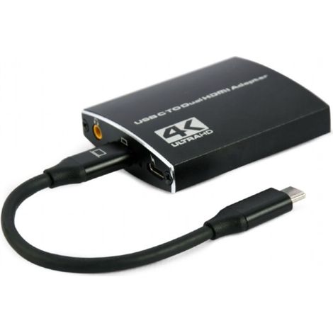 adattatore usb-c a doppio hdmi 4k 60hz nero