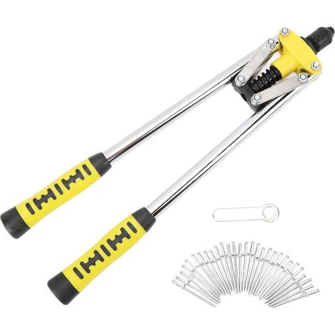 Alicates para remaches ciegos, remachadoras para remaches de aluminio y acero, kit profesional de alicates de remachado de alta resistencia, alicates de remachado con 29 remaches y llave hexagonal. (1/5)