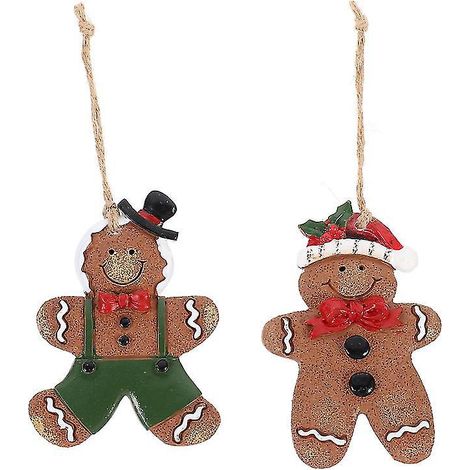 2 décorations en forme de bonhomme en pain d'épice (1/3)