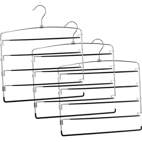 Lot de 3 cintres métalliques pour pantalons et jupes, organisateur de vêtements gain de place pour la décoration intérieure (1/5)