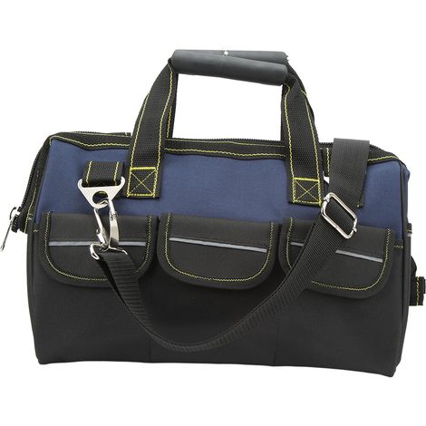 Sac de rangement pour outils 17 pouces, large ouverture, robuste, imperméable, fond à clous, portable à main (1/5)