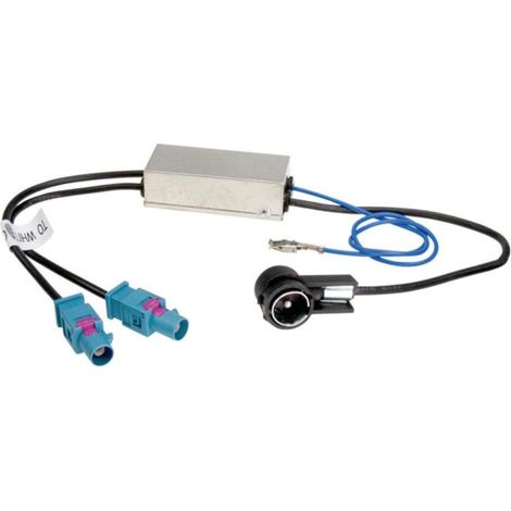 Adaptateur antenne ISO 2 X Fakra Z Alimentation fantome compatible avec Audi Seat Skoda VW