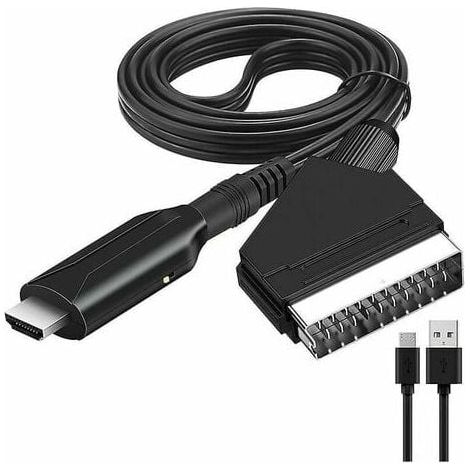 Adaptateur Scart vers HDMI - Conversion Analogique vers Numérique 720p/1080p 60 Hz - Pour TV HD, Lecteur DVD, Décodeur TNT, Console de Jeu - 1 Pièce