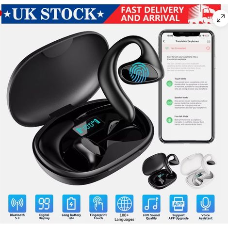 auriculares traductores, Bluetooth bidireccional, 144 idiomas, reducción de ruido, ideales para viajes internacionales. (1/5)
