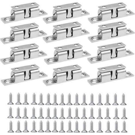 12-teiliges Kugelgelenk-Set Möbel 50-mm-Doppelkugelgelenk Türspanner aus Edelstahl für Schränke Badezimmer Kleiderschränke und Schubladen Silber (1/5)