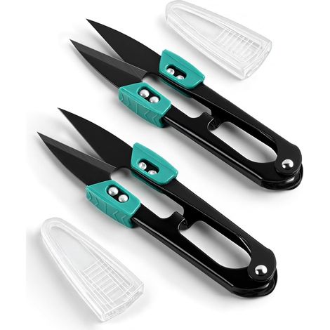 Set mit 2 Fadenschneidern – Gehärteter Stahl – Breiter, ergonomischer Griff – Präzises Schneiden von Fäden und Stoffen – Nähen und Basteln – 10,67 cm (1/5)