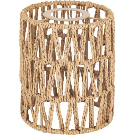 Abat Jour Plafond, Abat Jour Plafond Rotin H 15cm, Style Boho, pour E27 E26 Applique Suspendue Lampadaires