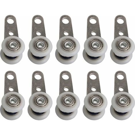 Lot De 10 Roulettes Pour Baies Vitrées Ou Portes Coulissantes - En Métal Et En Plastique - 4,5 X 1,9 Cm,LAOA (1/5)
