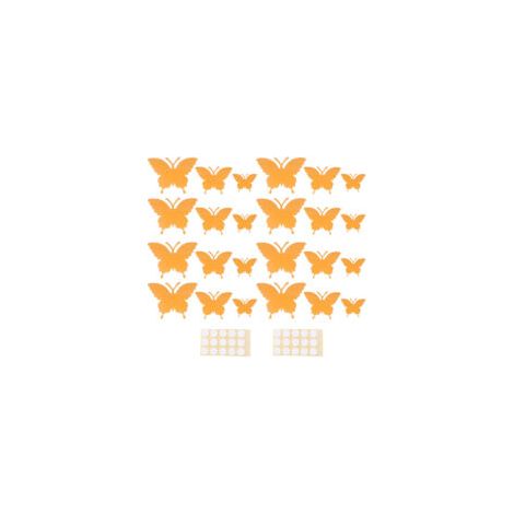 Set mit 2 leuchtenden PVC-Aufklebern, 3D-Insektenmotive, leicht abziehbar, orange, 3 Größen, Wandaufkleber fürs Schlafzimmer - Crezuo
