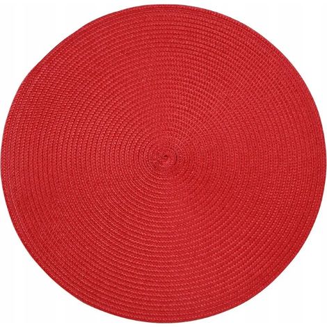 Mantel redondo de paja 38cm Rojo, decorativo