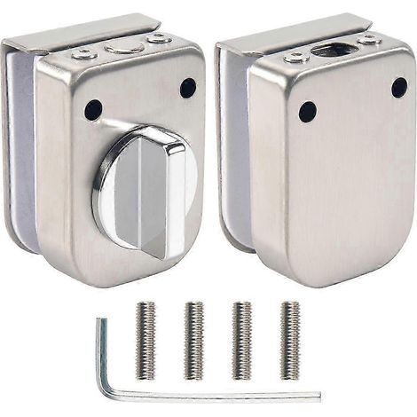 Verrou de porte en acier inoxydable et verre, 138A, sans perçage, pour double porte (1/5)
