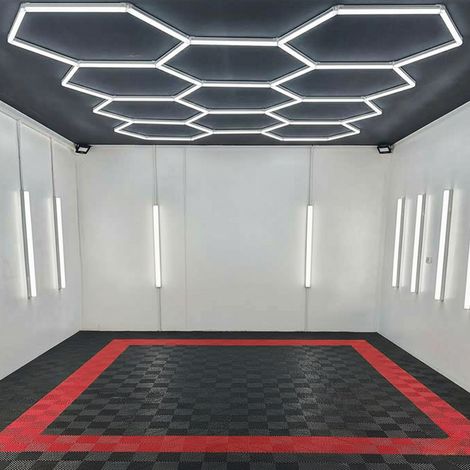 Luci LED nido d'ape per officina SOGI LAM-ES05 - 11 esagoni - 6500 K - 275 W - 3278 x 2377 mm (1/5)