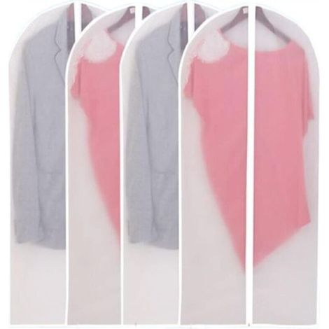 Housses à vêtements anti-poussière, lot de 4, à suspendre, housses de protection zippées, adaptées au rangement dans la penderie, etc. (1/4)